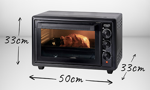 ADLER ELECTRIC OVEN 26L 1500W BLACK
