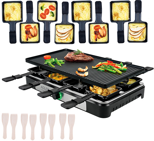 ADLER ELECTRIC GRILL - RACLETTE 1400W BLACK