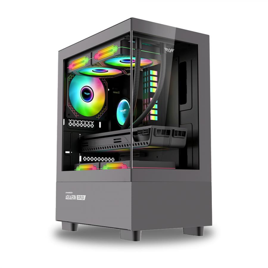 ARMAGGEDDON MICRO ATX GAMING PC CASE AQUARON DUPLEX BLACK