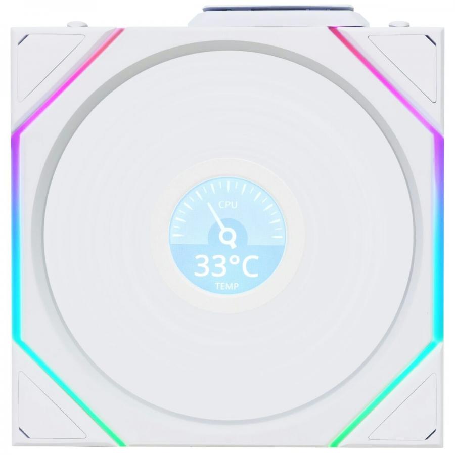 Lian Li UNI FAN TL-LCD Wireless 120 White (1pc) Case Fan - No Controller Included