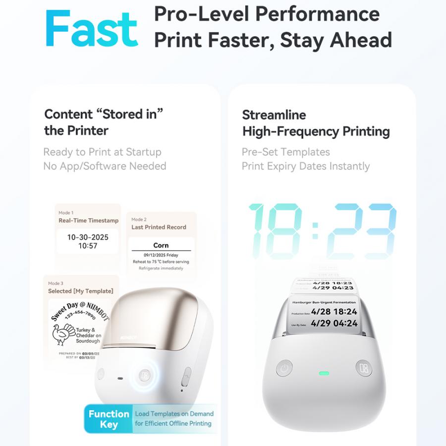 NIIMBOT THERMAL LABEL PRINTER 2-INCH HD SMART EXPIRY B2 PRO SILVER