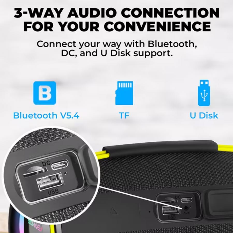 SONICGEAR BLUETOOTH 5.4 IPX5 TYPE-C SPEAKER SONICGO! BOOM 6 30W BLACK