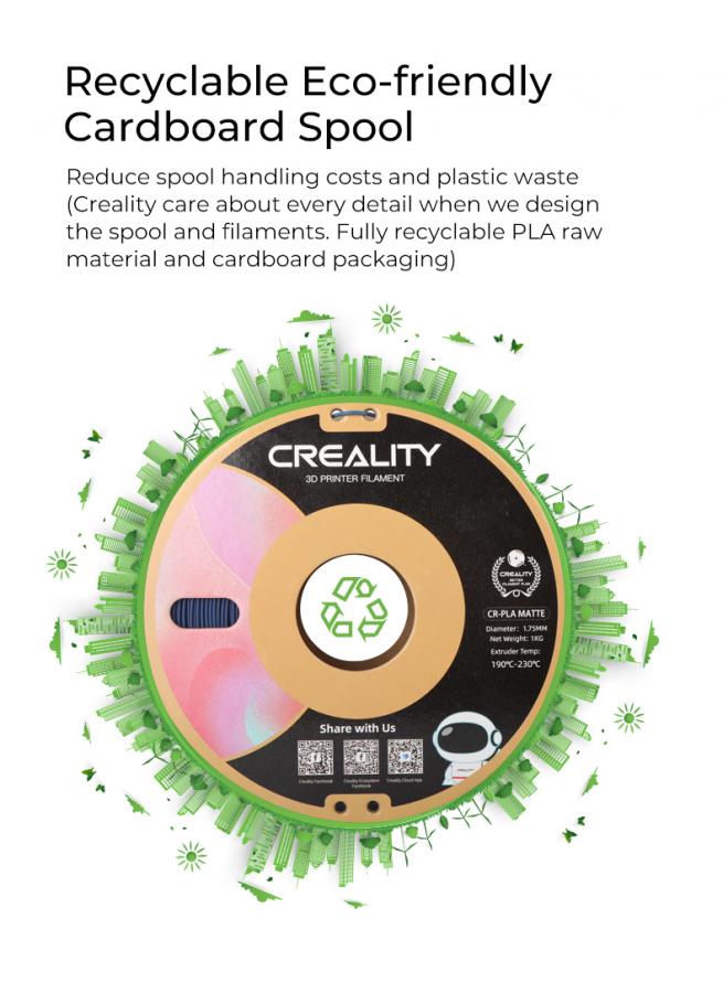 CREALITY CR-PLA Matte Avocado Green, 3D Printer Filament 1 kg Spool,1.75mm (3301010301)