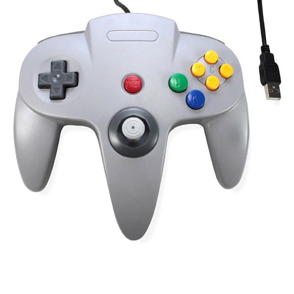 Unofficial N64 Controller Grey with USB for PC NEW (Bulk) 