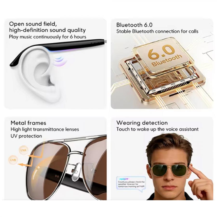 BLACKVIEW FASHIONABLE SMART GLASSES GOLD