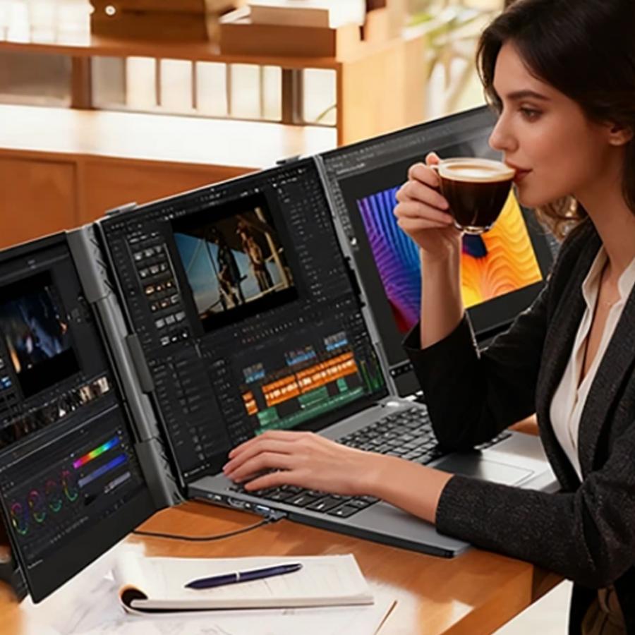 BLACKVIEW 15.3' DUAL LAPTOP SCREEN EXTENDER LCD 16:10 60Hz 1200P GREY