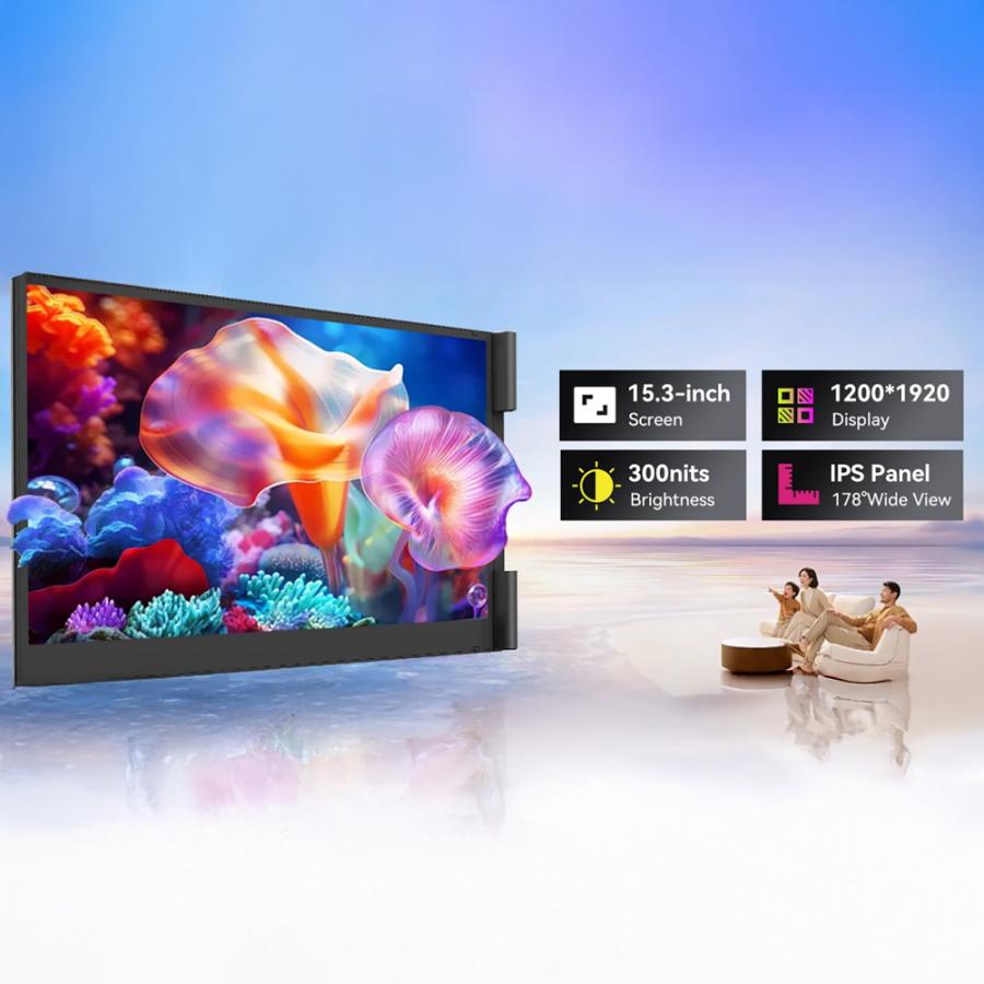 BLACKVIEW 15.3' DUAL LAPTOP SCREEN EXTENDER LCD 16:10 60Hz 1200P GREY