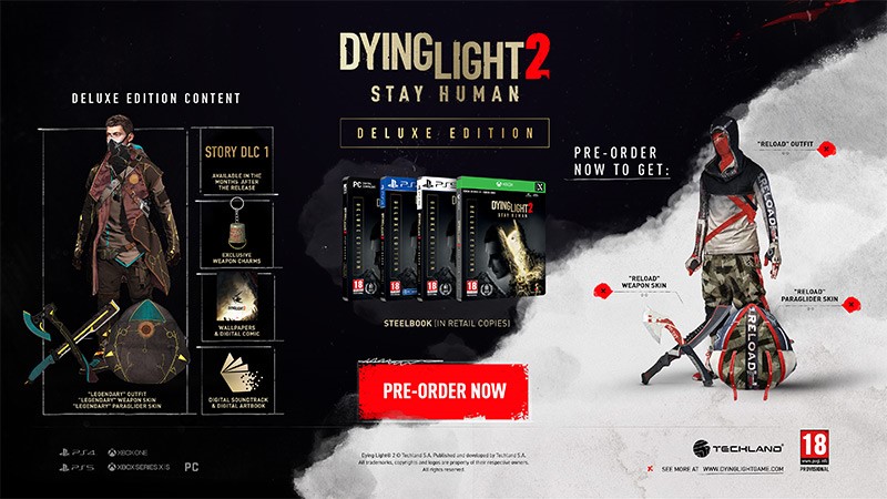 Dying Light 2: Stay Human - Deluxe Edition  + Preorder Bonus  PS4 NEW + JBL Quantum 100, Over-Ear Wired Gaming Headset (Blue)