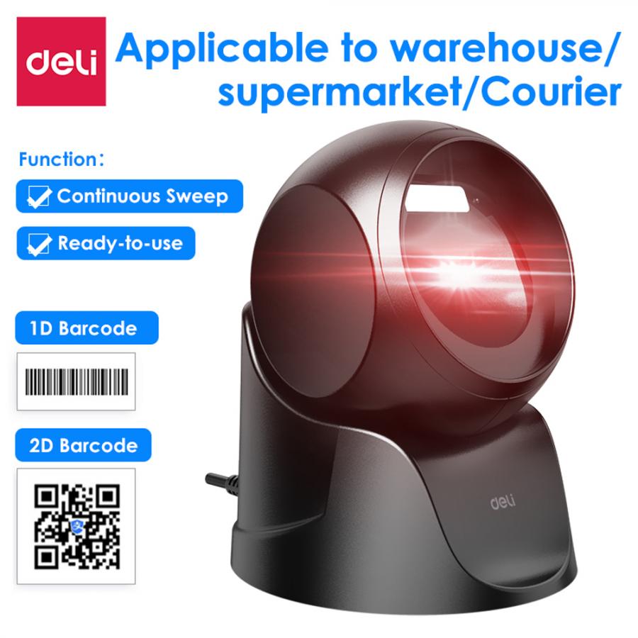 DELI 1D & 2D DESKTOP BARCODE SCANNER BLACK