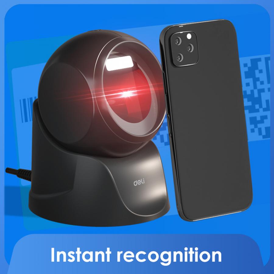DELI 1D & 2D DESKTOP BARCODE SCANNER BLACK