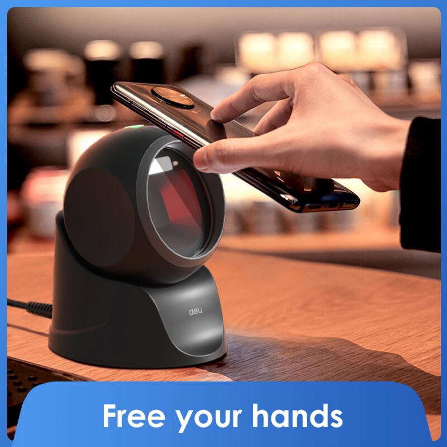 DELI 1D & 2D DESKTOP BARCODE SCANNER BLACK