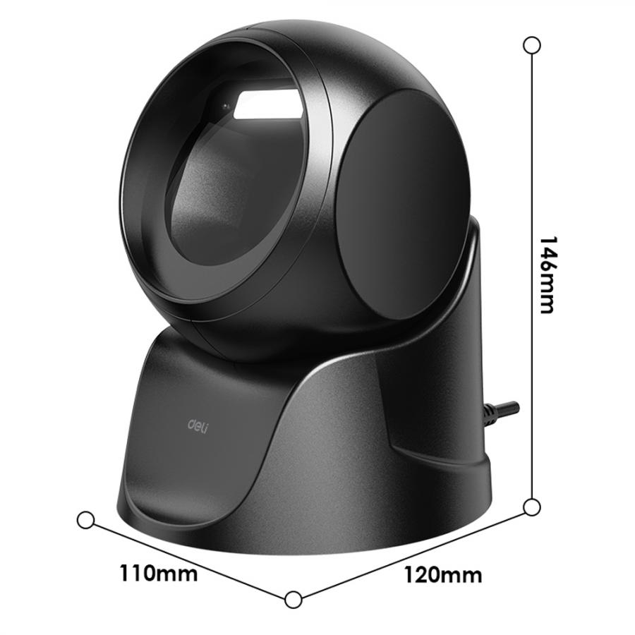 DELI 1D & 2D DESKTOP BARCODE SCANNER BLACK