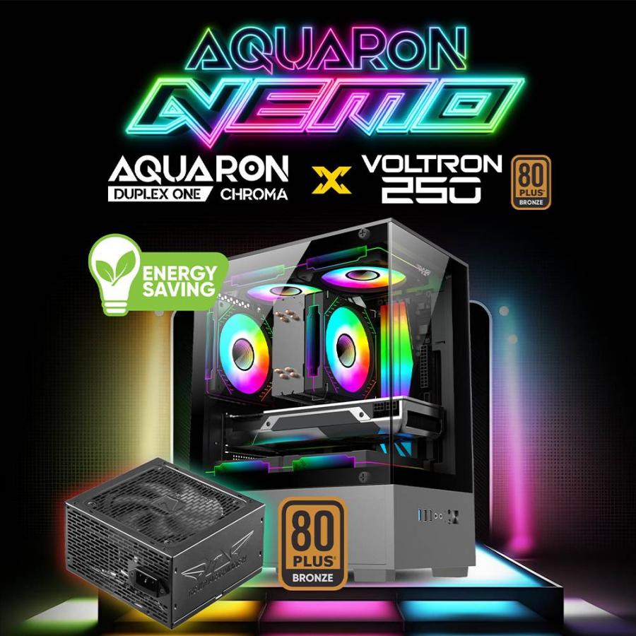 ARMAGGEDDON PC CASE WITH PSU AQIARON NEMO BLACK