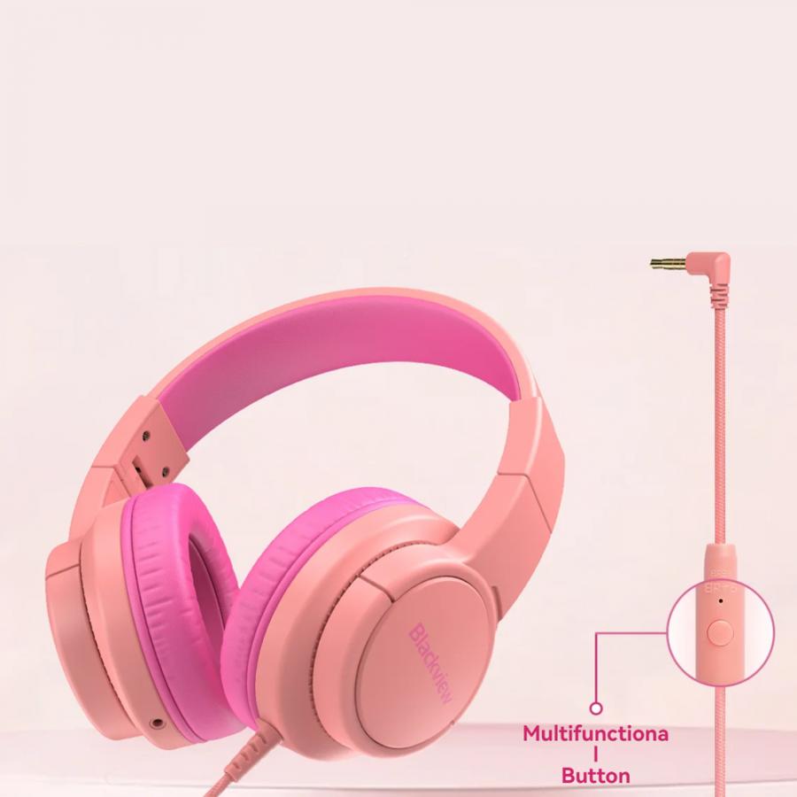 BLACKVIEW KID WIRED FOLDABLE FITBUDS K1 CORAL PINK