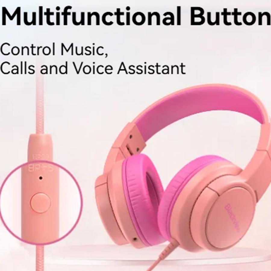 BLACKVIEW KID WIRED FOLDABLE FITBUDS K1 CORAL PINK