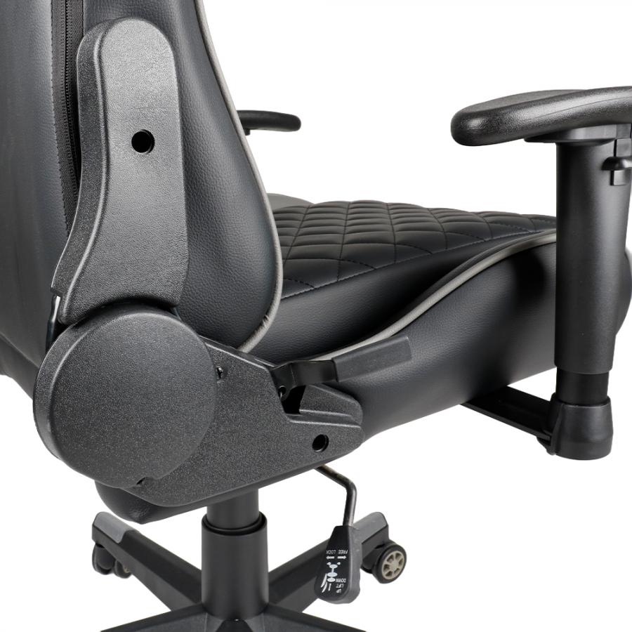 GEMBIRD GAMING PVC LEATHER CHAIR WITH PILLOWS BLACK GREY