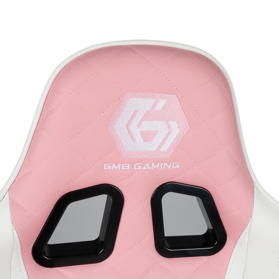 GEMBIRD GAMING PVC LEATHER CHAIR WITH PILLOWS WHITE PINK