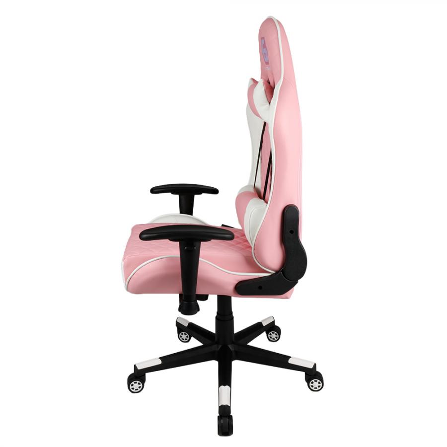 GEMBIRD GAMING PVC LEATHER CHAIR WITH PILLOWS WHITE PINK
