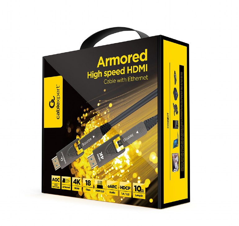 CABLEXPERT HIGH SPEED HDMI D-A CABLE WITH ETHERNET 'AOC ARMORED SERIES' 10M