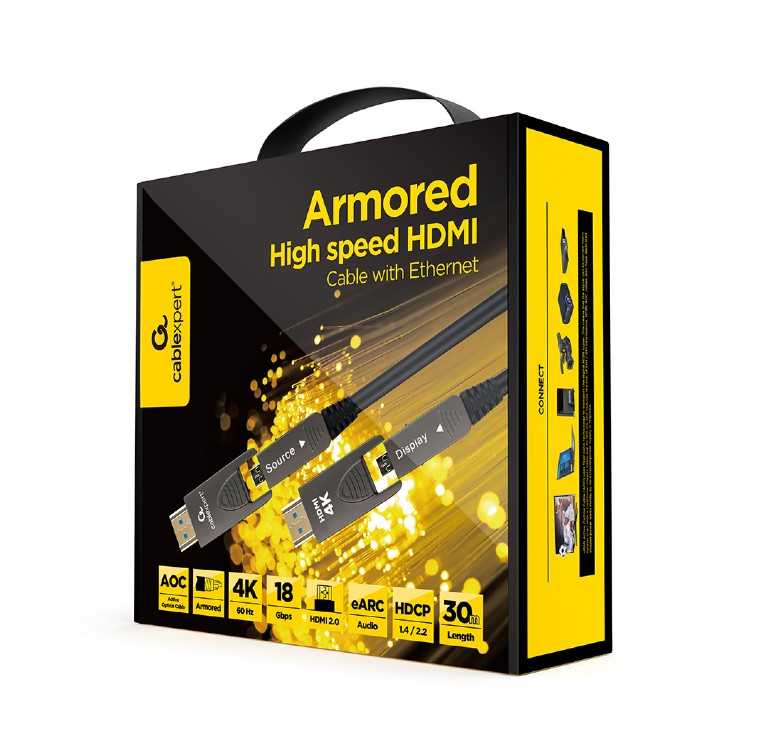 CABLEXPERT HIGH SPEED HDMI D-A CABLE WITH ETHERNET 'AOC ARMORED SERIES' 30M