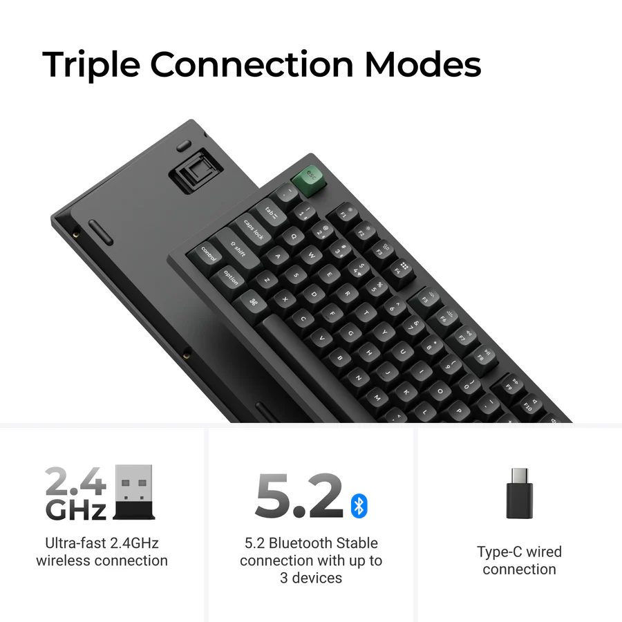Keychron K10 Ultra (K10U-H1) ZMK Wireless 8K Mechanical Keyboard Red Switch (Hot-Swap) 100% Us Lay