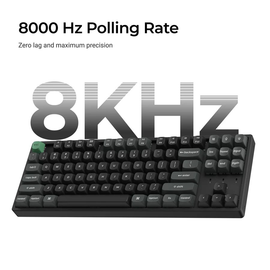 Keychron K8 Ultra (K8U-J3) ZMK Wireless 8K Mechanical Keyboard Brown Switch (Hot-Swap) 80% Us Layout