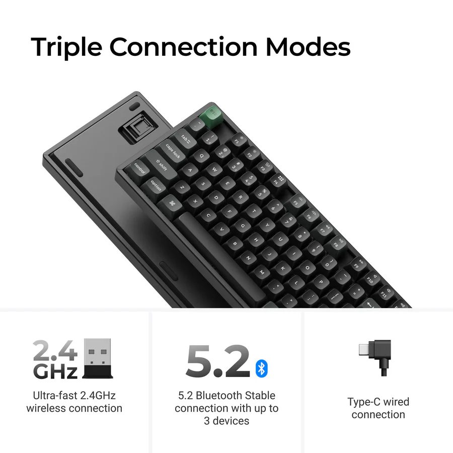 Keychron K8 Ultra (K8U-J3) ZMK Wireless 8K Mechanical Keyboard Brown Switch (Hot-Swap) 80% Us Layout