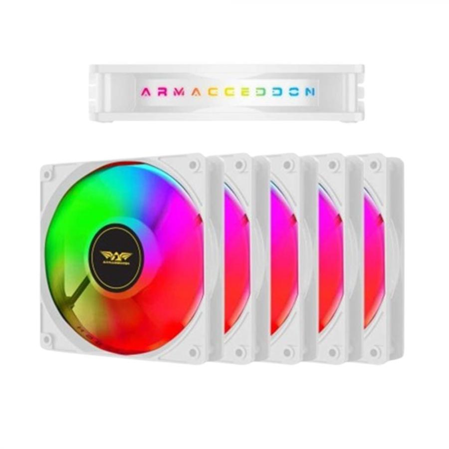 ARMAGGEDDON PC COOLING FAN 12CM CHROMA RGB KIT 3000 (5 PACK) WHITE