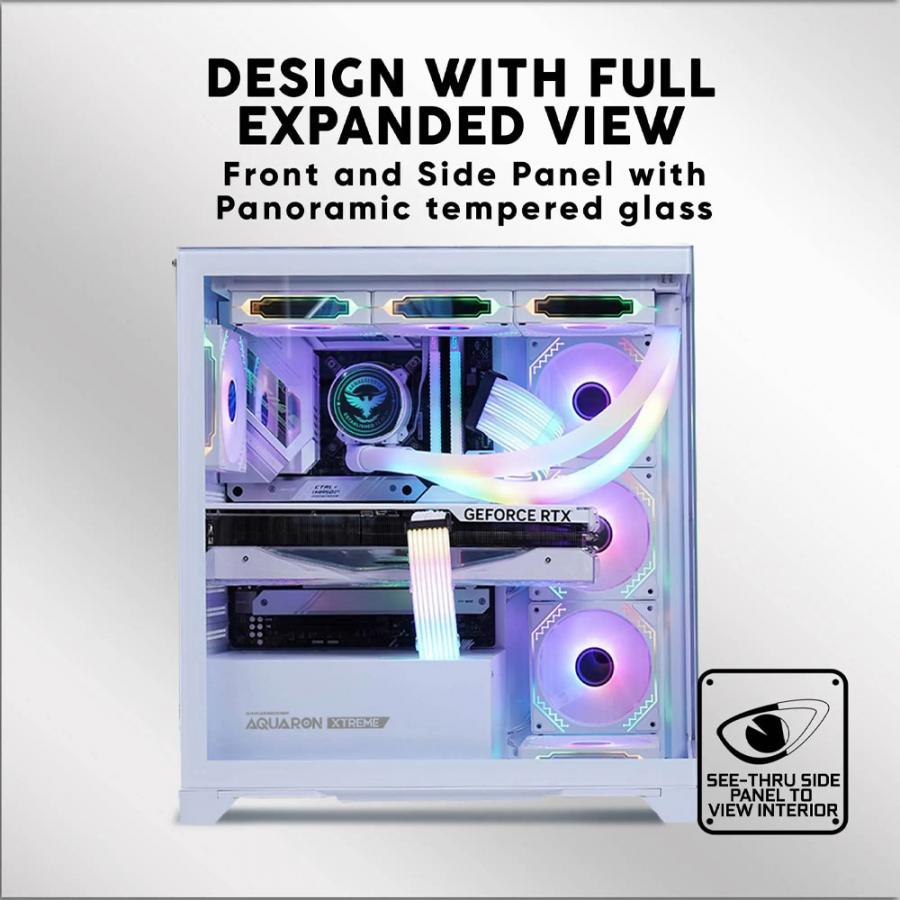 ARMAGGEDDON E-ATX RGB TRANSPARENT FISH TANK GAMING CASE AQUARON XTREME PINK