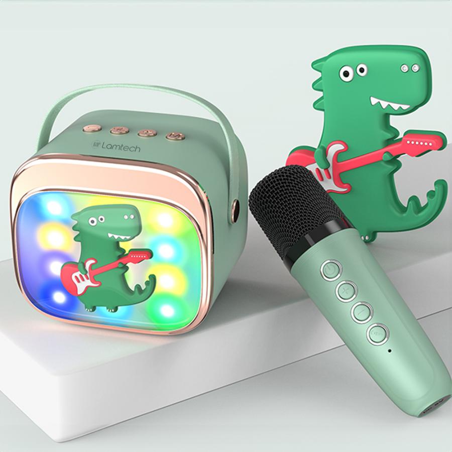 LAMTECH BT5.4 RGB KID KARAOKE SPEAKER GREEN WITH MIC KRODDY