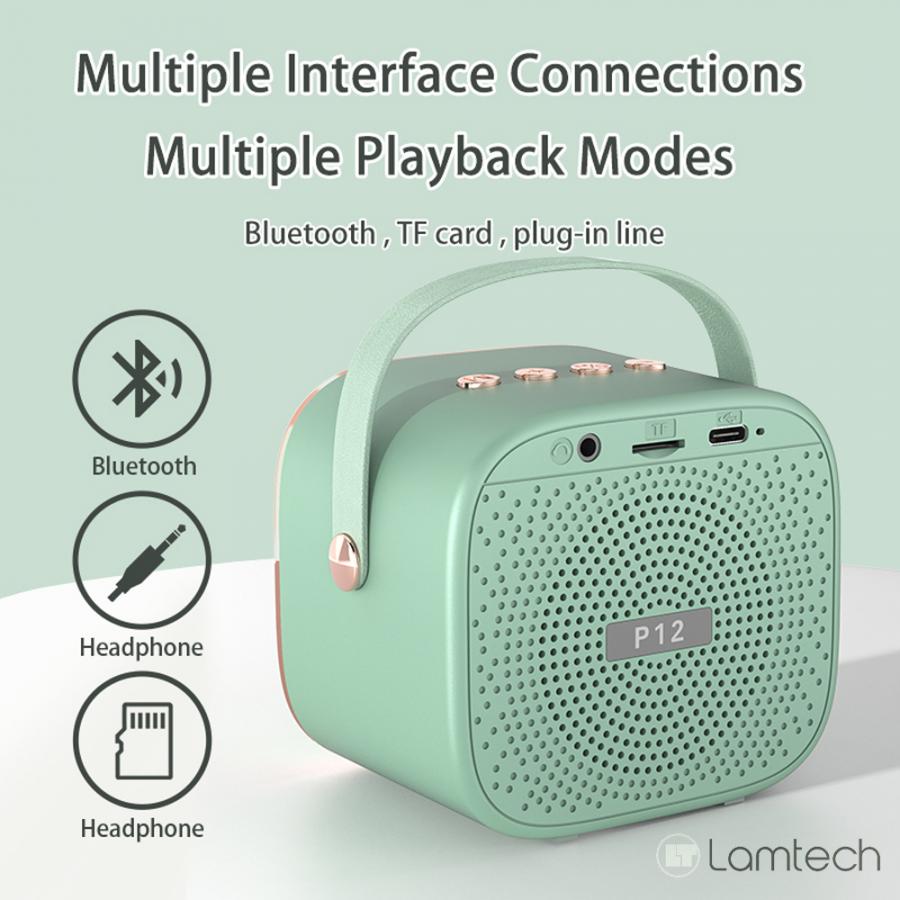 LAMTECH BT5.4 RGB KID KARAOKE SPEAKER GREEN WITH MIC KRODDY