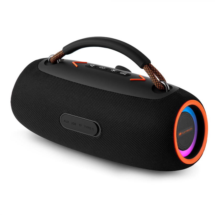 LAMTECH PORTABLE WIRELESS V5.3 SPEAKER 80W BLACK ORANGE
