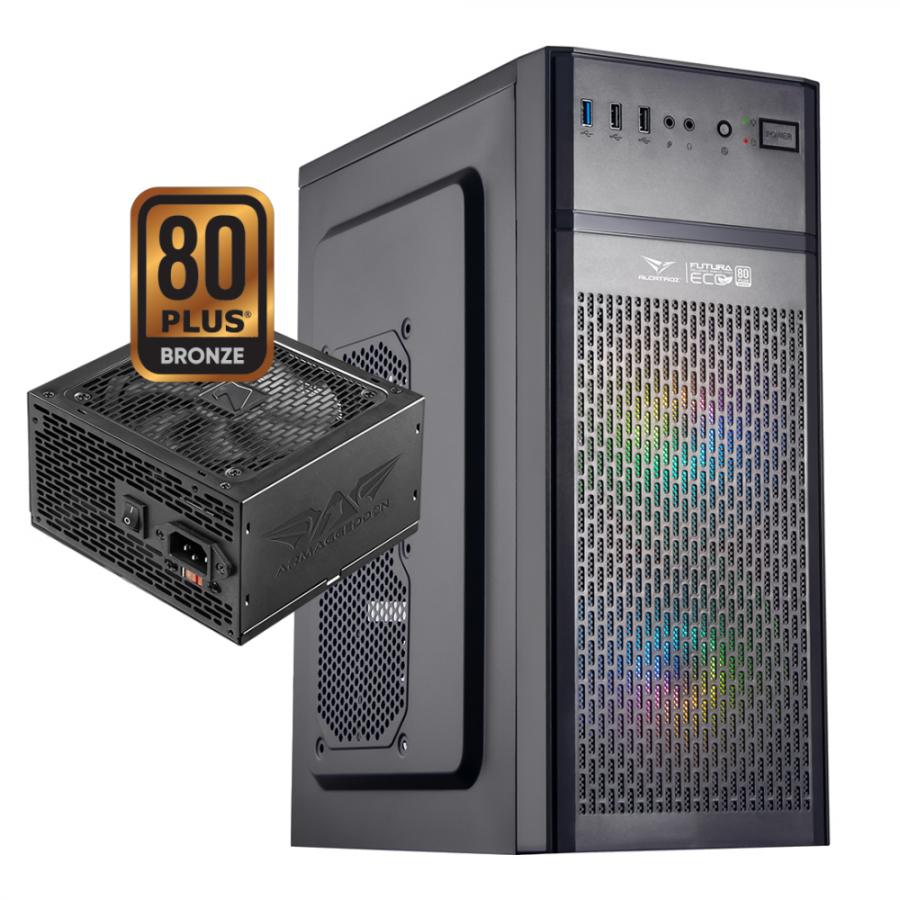 ALCATROZ PC CASE WITH PSU FUTURA MILLENIA ECO M800 PRO BLACK