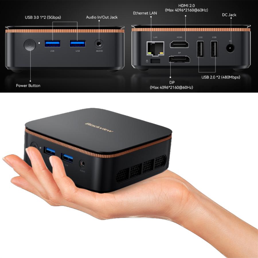 BLACKVIEW MINI PC AMD RYZEN3 3300U 8GB DDR4 256GB SSD 2280 4K WIFI5 WIN 11 PRO BLACK