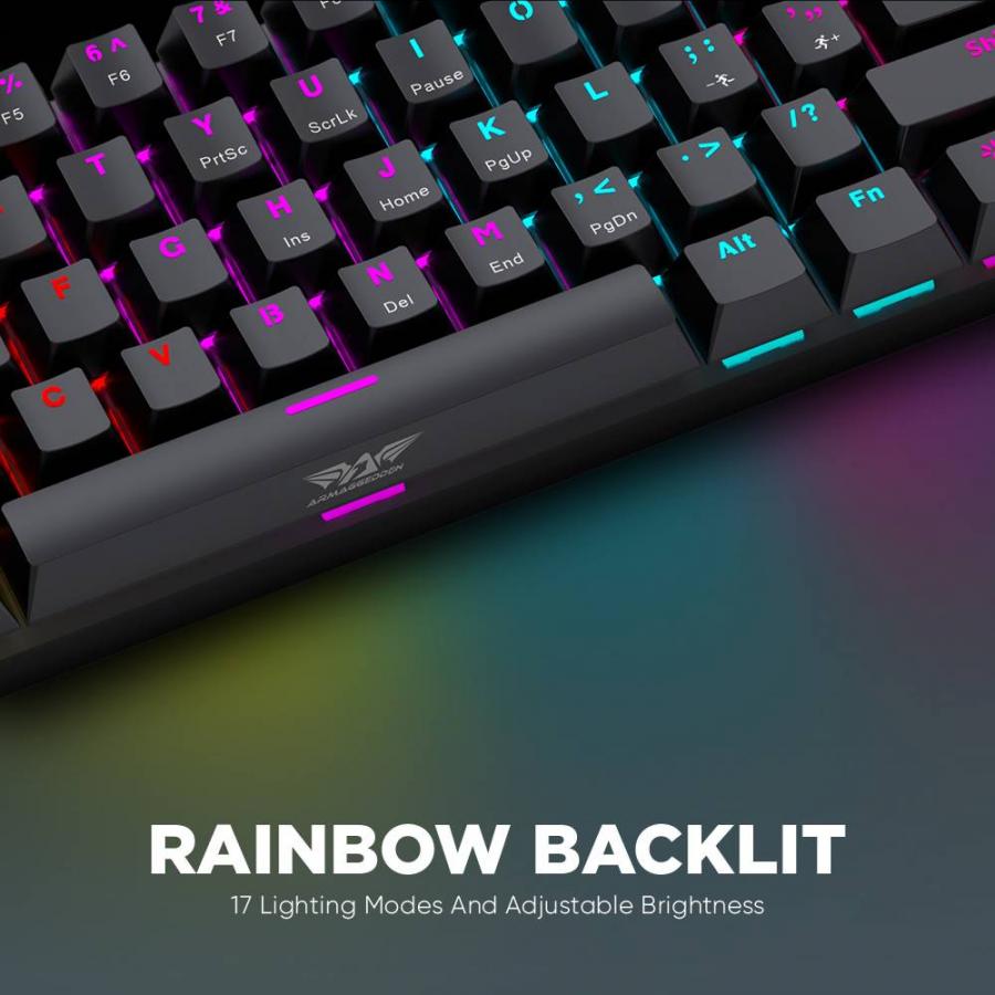 ARMAGGEDDON MECHANICAL HOT-SWAP KEYBOARD 12FX BACKLIGHT RED SWITCH MKA-7C 2024 WHITE LINEAR