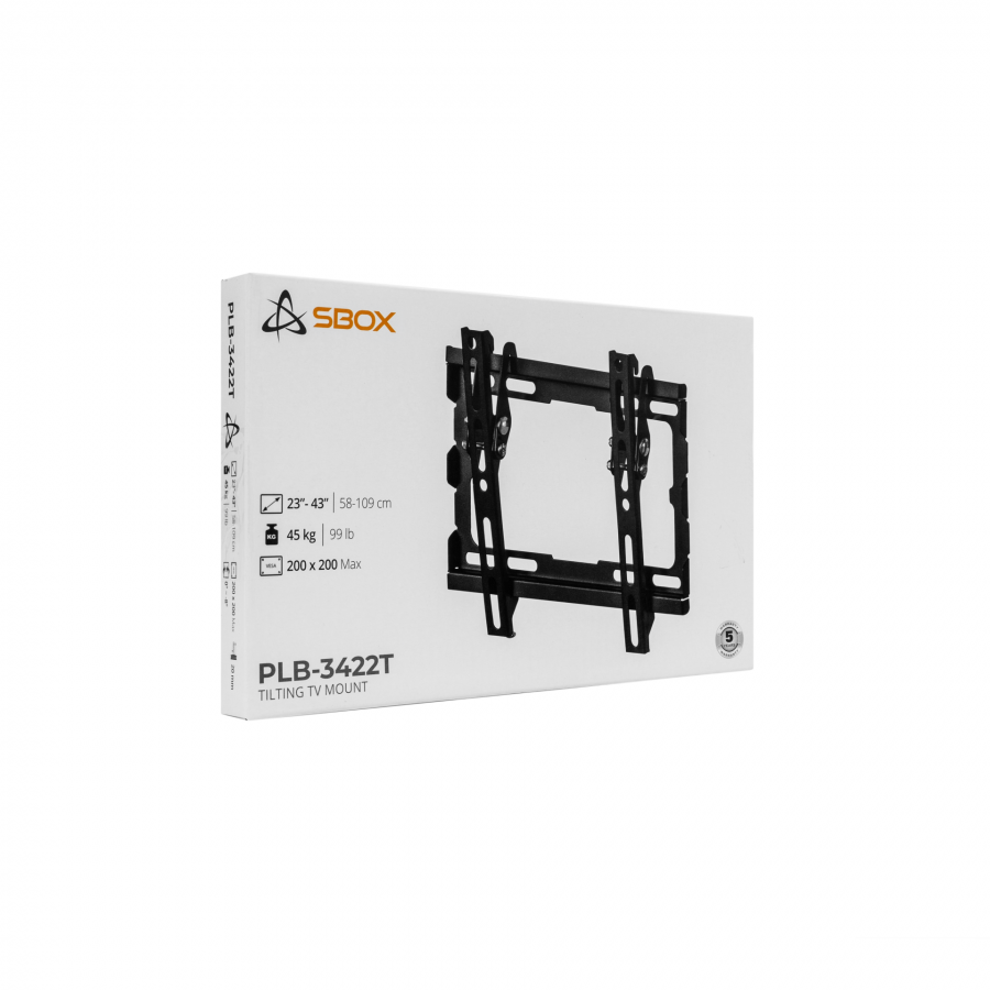 SBOX WALL MOUNT WITH TILT 23' - 43' VESA 200x200 MAX