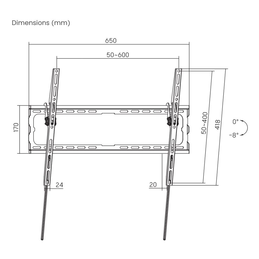 SBOX WALL MOUNT 37' - 80' /94 - 203CM VESA 600x400 MAX