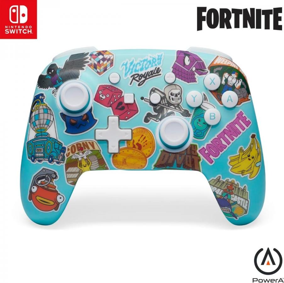 PowerA Enhanced Wireless Controller Sticker Mania Fortnite Nintendo Switch NEW