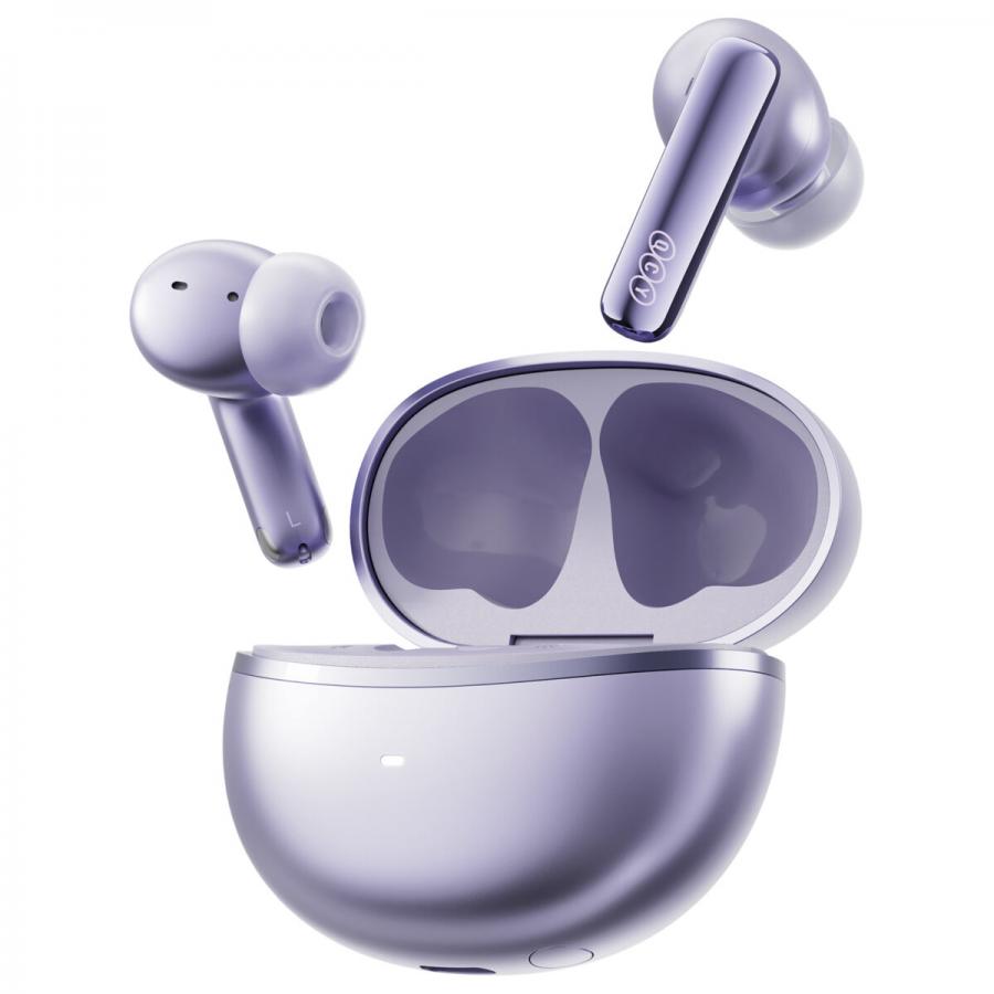 QCY Melobuds N70i ANC Purple - 56db ANC TWS Hi-Res Earbuds LDAC BT 6.0 IPX5 Wireless charge 50h