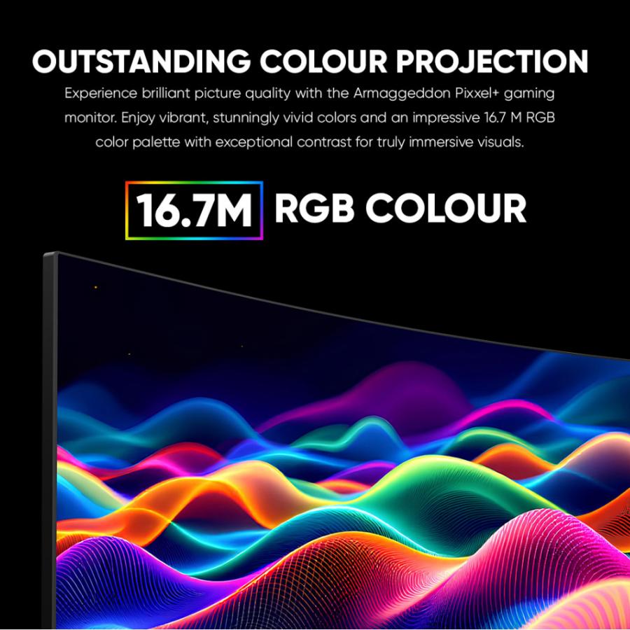 ARMAGGEDDON CURVED ULTRA WIDE GAMING MONITOR 34' PIXXEL+ XTREME SERIES SUPER G180 G-SYNC BLACK