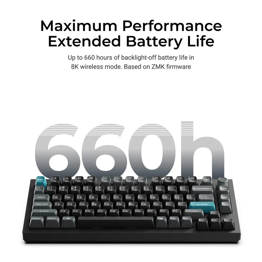 Keychron Q1 Ultra (Q1U-M1) ZMK RGB 8K Wireless Custom Mechanical Keyboard-Red Switch 75% US