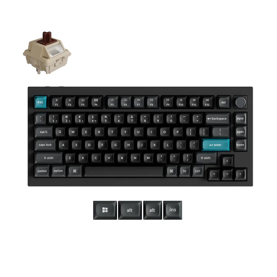 Keychron Q1 Ultra (Q1U-M3) ZMK RGB 8K Wireless Custom Mechanical Keyboard-Brown Switch 75% US
