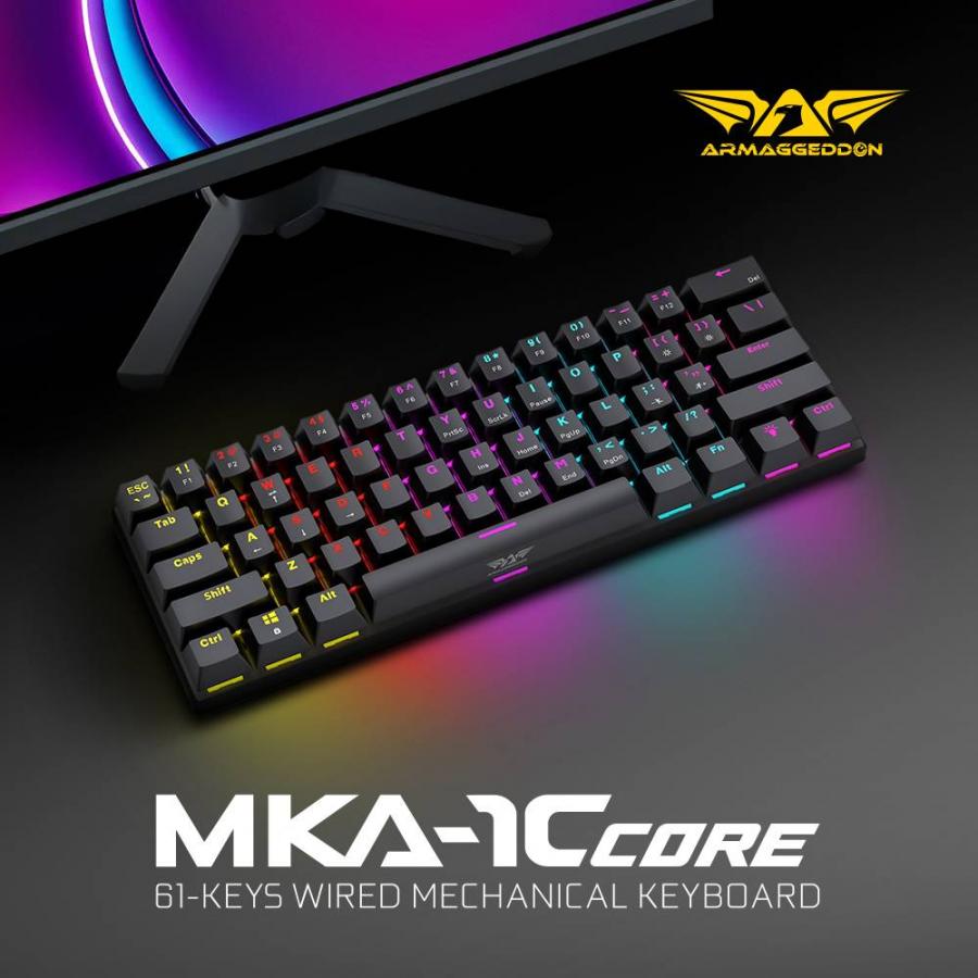 ARMAGGEDDON MECHANICAL HOT-SWAP KEYBOARD 12FX BACKLIGHT RED SWITCH MKA-7C 2024 WHITE LINEAR