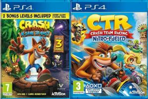 Crash Bandicoot N-Sane Trilogy 2.0 (Includes 2 Bonus Levels) + Crash Team Racing Nitro-Fueled PS4 NEW