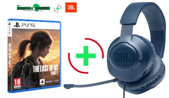 The Last of US Part I Remake (Ελληνικοί υπότιτλοι & μεταγλώττιση)   PS5 NEW   + JBL Quantum 100, Over-Ear Wired Gaming Headset (Blue)