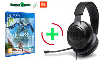 Horizon 2 Forbidden West  PS4  +PreOrder Bonus  + JBL Quantum 100, Over-Ear Wired Gaming Headset (Black)  