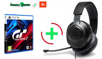 Gran Turismo 7 PS5   + JBL Quantum 100, Over-Ear Wired Gaming Headset (Black)