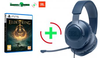 Elden Ring Launch Edition  PS5 NEW  + JBL Quantum 100, Over-Ear Wired Gaming Headset (Blue)