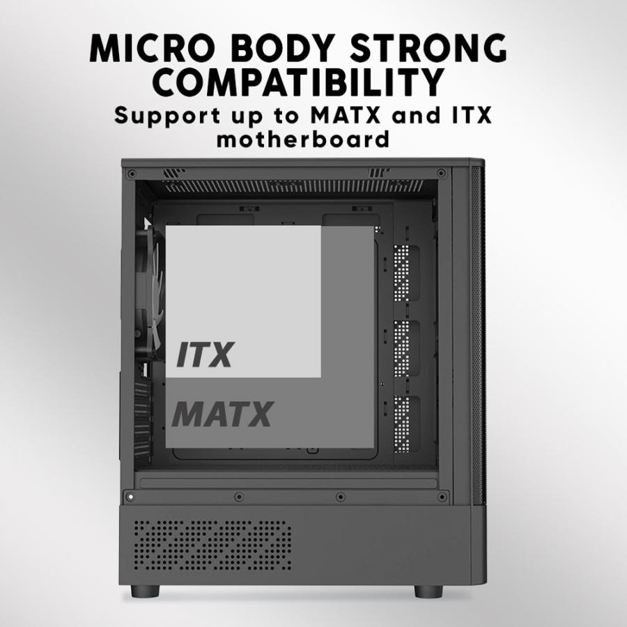 ARMAGGEDDON MICRO ATX CASE WITH 3X CHROMA FANS DEEPFREEZE DUPLEX 2 CHROMA WHITE