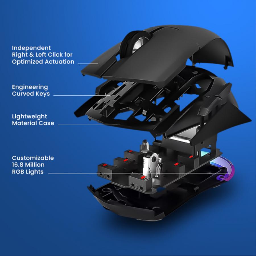 ARMAGGEDDON USB WIRED MACROABLE GAMING MOUSE FALCON V STEALTH 12000CPI BLACK